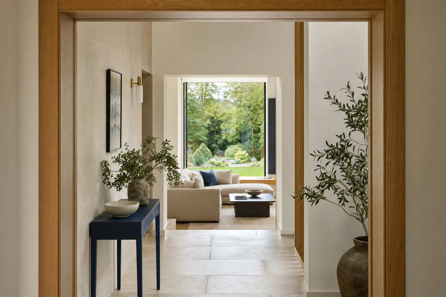 Illustrative finished home hallway